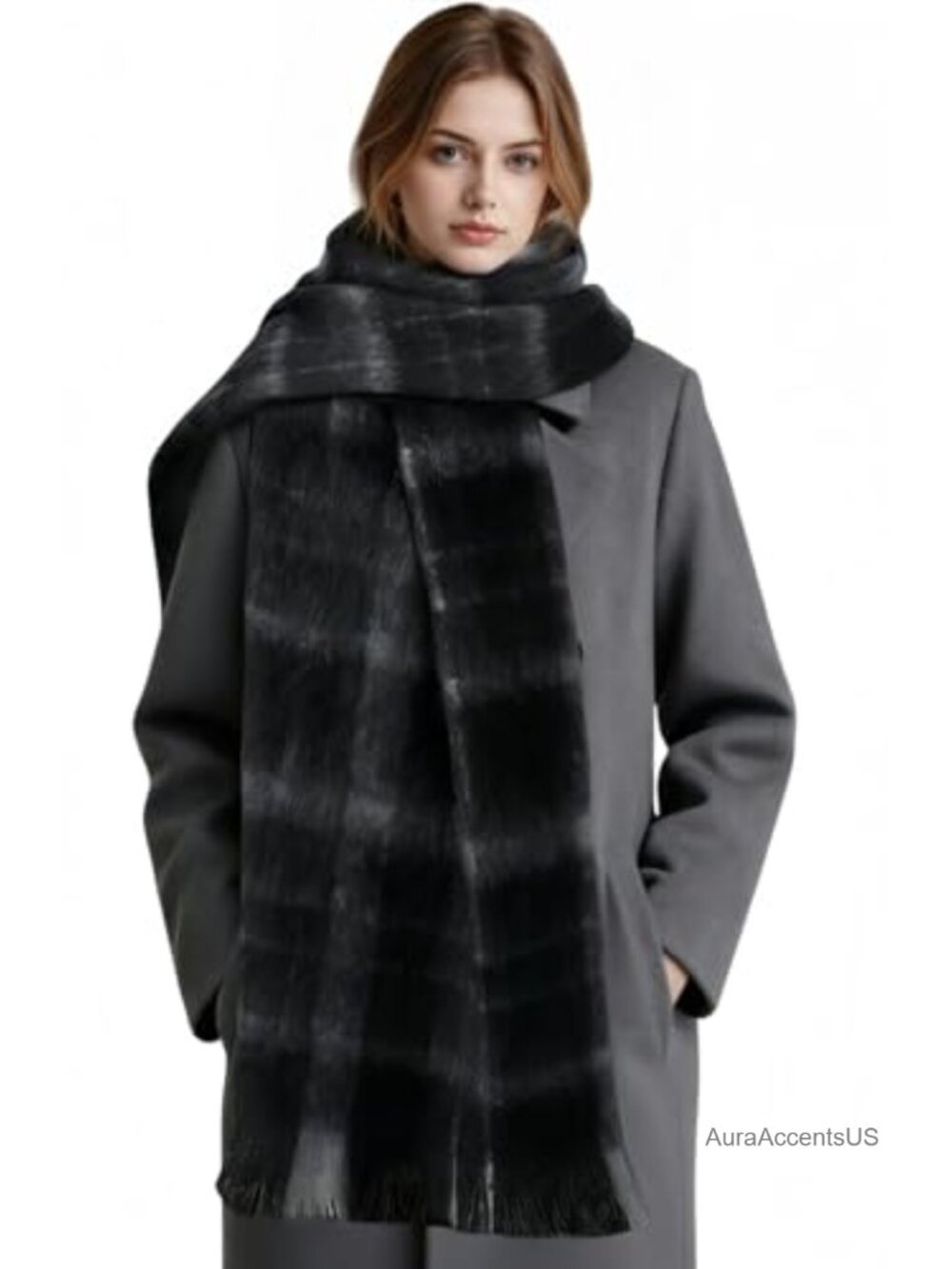 Chunky Knit Large Scarf Shawl Wrap Winter Warm 100% Polyester Heavyweight